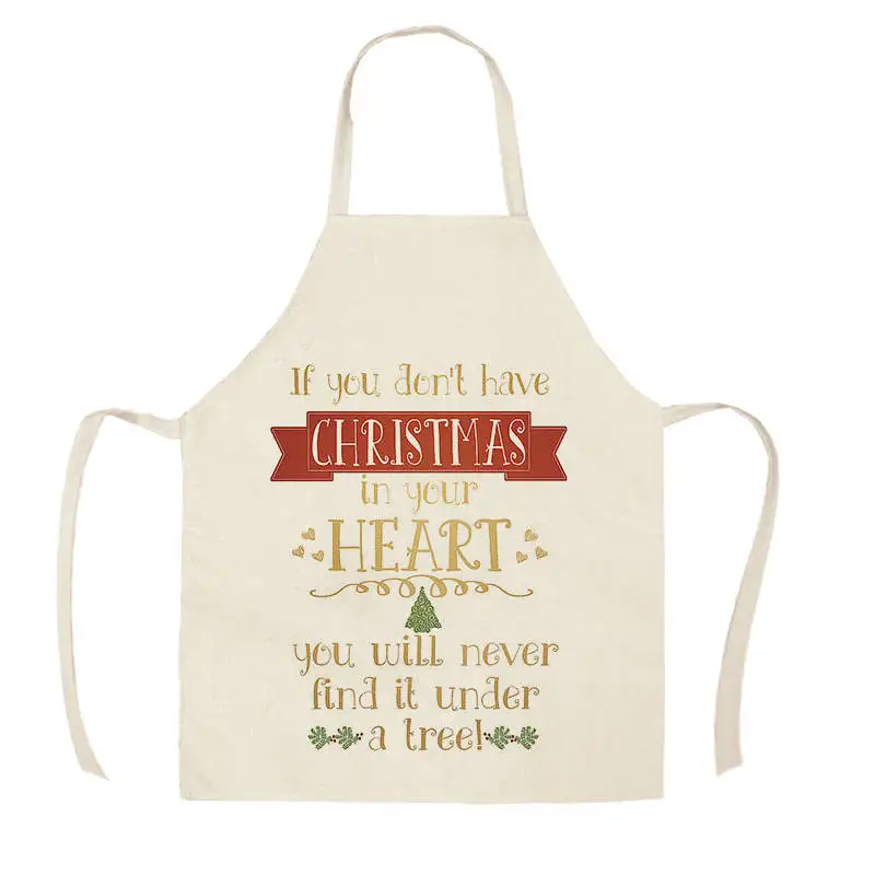 Letter Style Home Decorative Arrow Kitchen Aprons for Woman Man Home Cooking Baking Shop Cleaning Cotton Linen Apron WQ1484