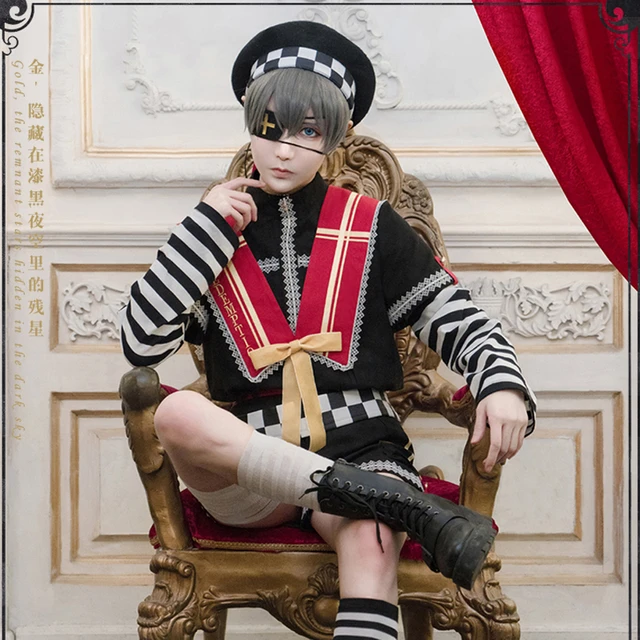 Ciel Phantomhive Blue Outfit Party Carnival Halloween Cosplay Costume