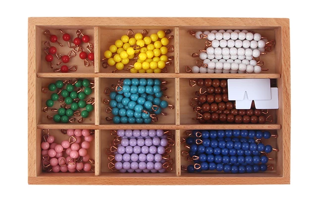 色ビーズ　モンテッソーリ 20組セット+2組 楽天市場】モンテッソーリ 色ビーズの平方 Montessori Colored