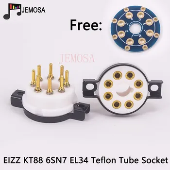 

EIZZ Teflon 8pin Tube Socket Gold Plated For KT88 KT66 6SN7 7199 EL34 GZ34 6L6 Electron Tube HIFI Audio Vacuum Tube Amplifier