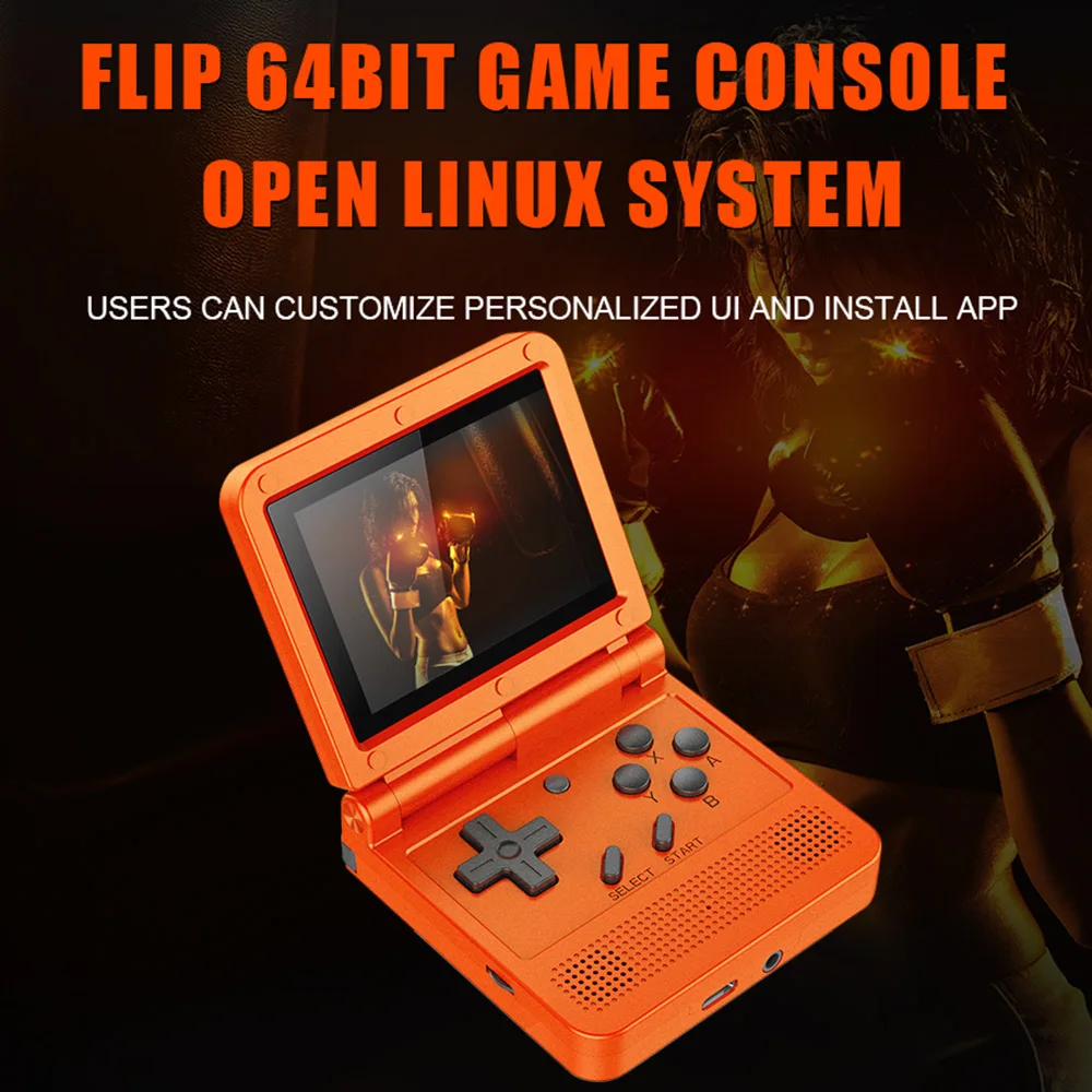 Новинка 2020 ретро игровая консоль POWKIDDY V90 Flip 3 0 дюйма IPS экран 64 бита система Linux с
