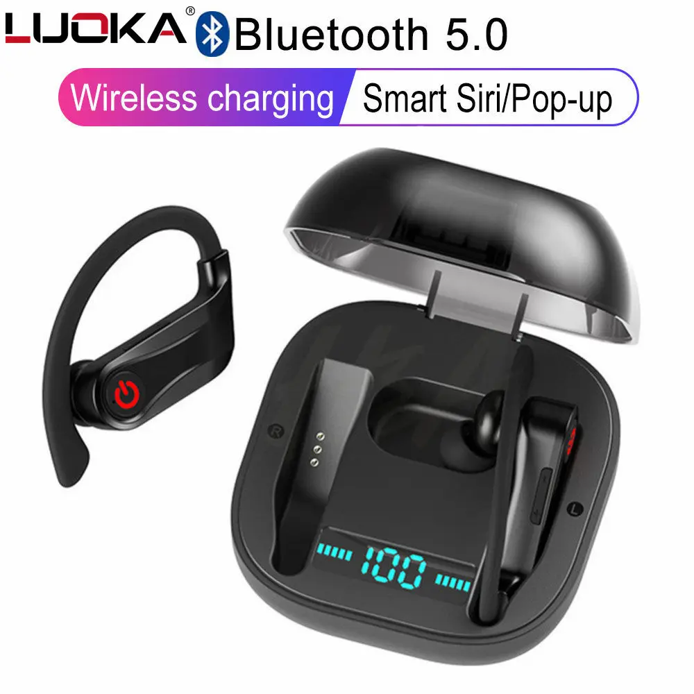 Беспроводные TWS наушники Bluetooth 5 0 спортивные вкладыши с крючком Waterprof