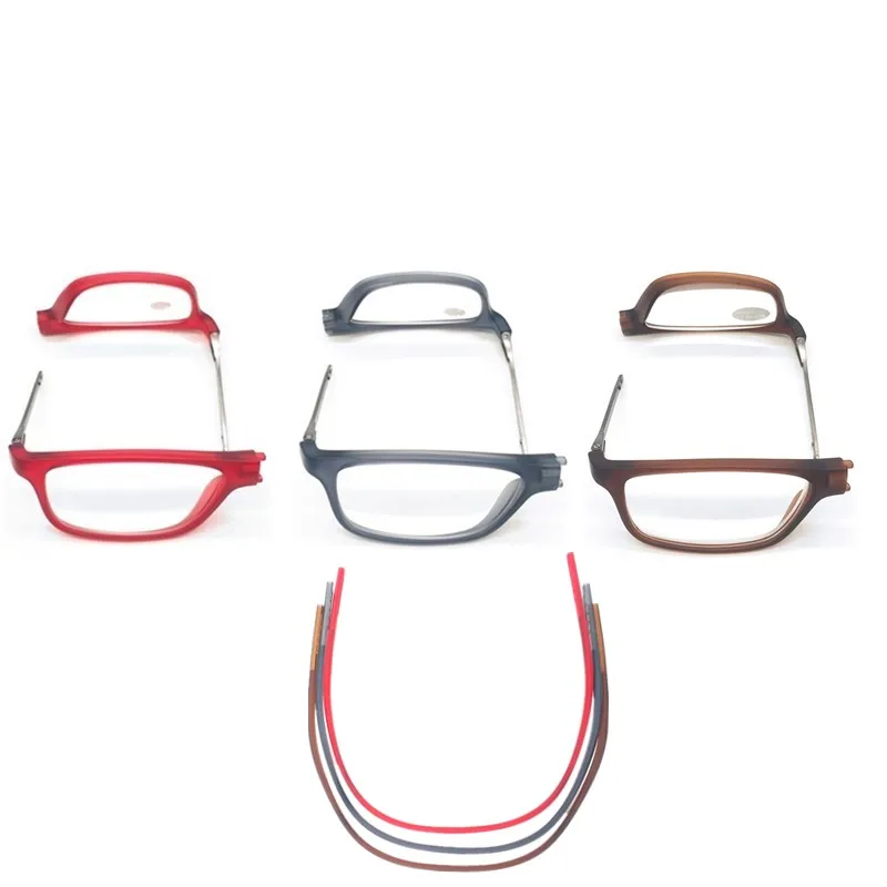 

PANDER Adjustable Hanging Neck Presbyopia Glasses Men Permanent Magnetic Portable Reading Glasses Women Full Frame Square Gafas
