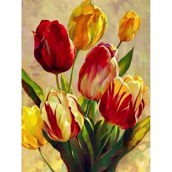 

Gatyztory Flower lily DIY Painting By Numbers HandPainted Oil Painting Canvas Colouring Home Decor Gift 60×75cm