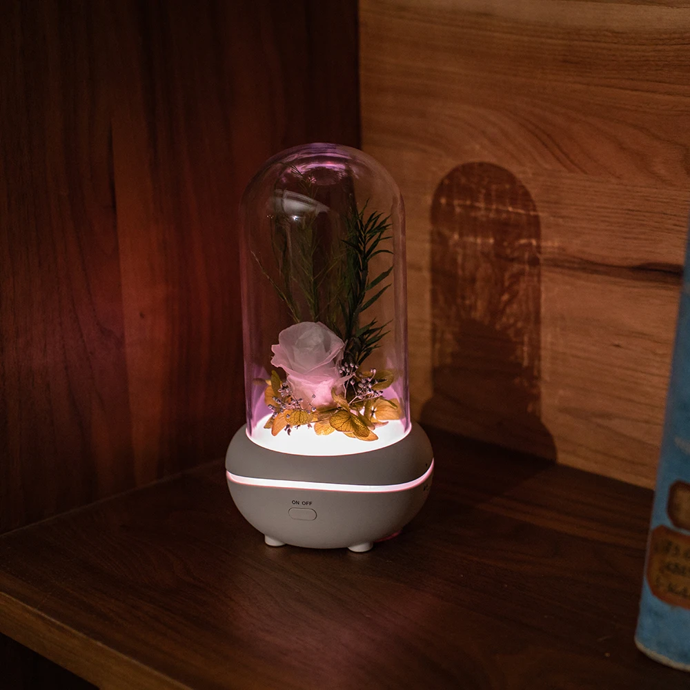 Сохраненная Роза лампа Рождество светодиодный лампы с розами ароматерапия мех Арома эфирные масла диффузор уникальный подарок на день рождения подарок
