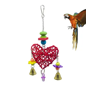 

1pc Parrot Toy Hanging Flower Pacifier Heart Funny Pendant Playing Toy Cage Accessory for Parrot Bird