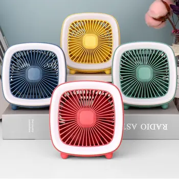 

Retro Television Pattern Mini USB Charging Fan 3 Speed Adjustable Cooling Fan Cooler with Night Light for Home Office