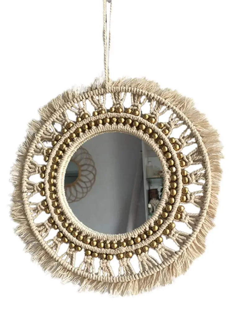 Подвесное настенное зеркало геометрическое декоративное зеркало плетение зеркало великолепный минималистичный дизайн Элегантный Быстрая Высокое качество
