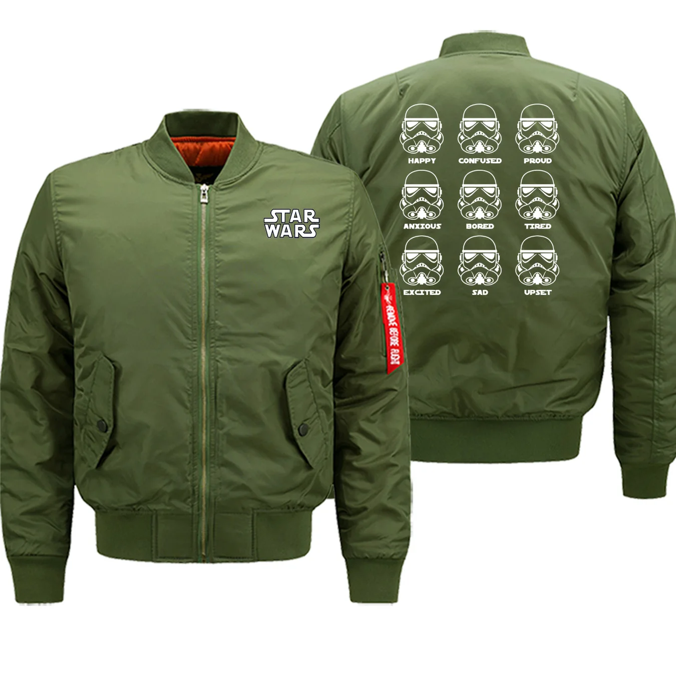 Забавное пальто «Звездные войны» для штурмовика, Толстые мужские куртки, зимняя модная куртка-бомбер в стиле хип-хоп, мотоциклетная уличная куртка, повседневная куртка - Цвет: army green5