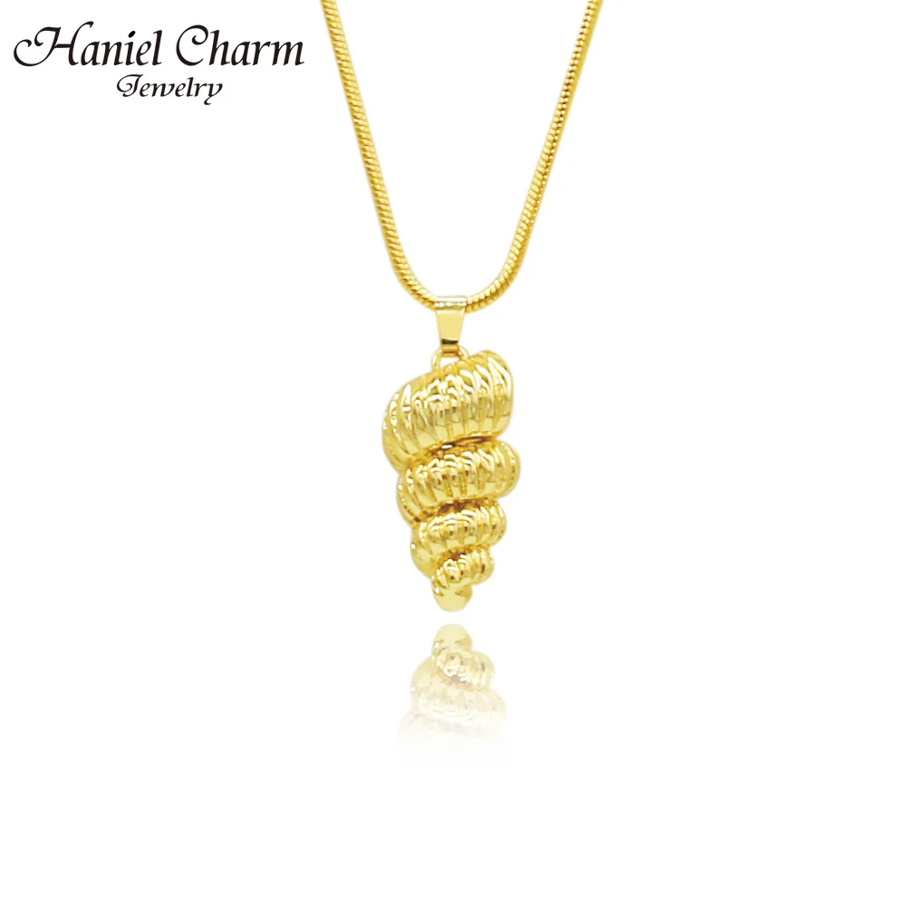 

Haniel New Fashion Gold Color Conch Chain Pendant Necklace Summer Jewelry For Women Girls Wedding Jewelry