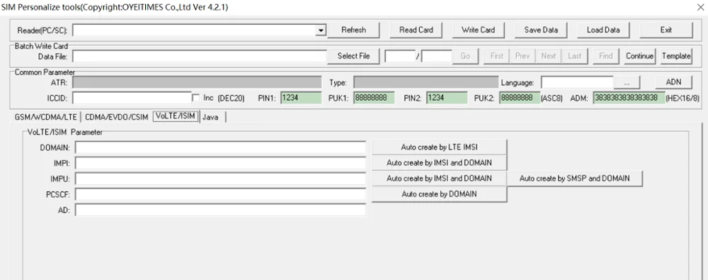 OYEITIMES JAVA 5G 4.2.1 Ver. Сим карта Powerfull программное обеспечение Blank SIM ENC DEK DES AES