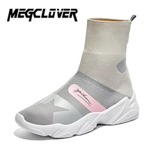 Г. Осенняя женская обувь высокие теннисные туфли, feminino, дышащая обувь на плоской подошве без застежки, обувь на платформе женские носки прогулочная обувь, zapatos mujer