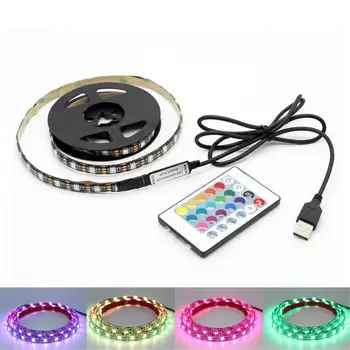 

5050 LED RGB Strip Light TV Background Light With USB Power Supply Changing Color Light 2M 30LED