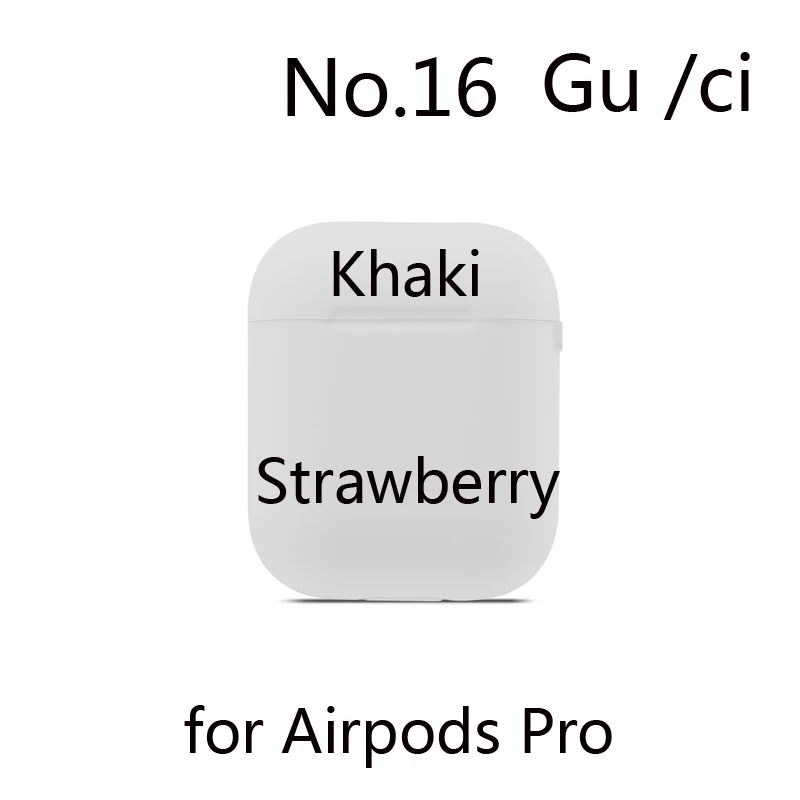 16 khaki strawberry Роскошный фирменный дизайнерский чехол для наушников для Airpods Pro, беспроводные bluetooth-наушники для зарядки, аксессуары для Airpods Pro, чехол - Цвет: 16 khaki strawberry
