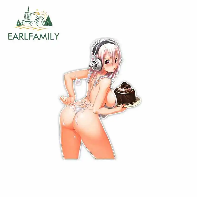 

EARLFAMILY 13cm x 9.2cm Sexy Female Anime Funny Car Stickers Waterproof Vinyl JDM RV VAN DIY Fine Decal Bumper Trunk Graphics