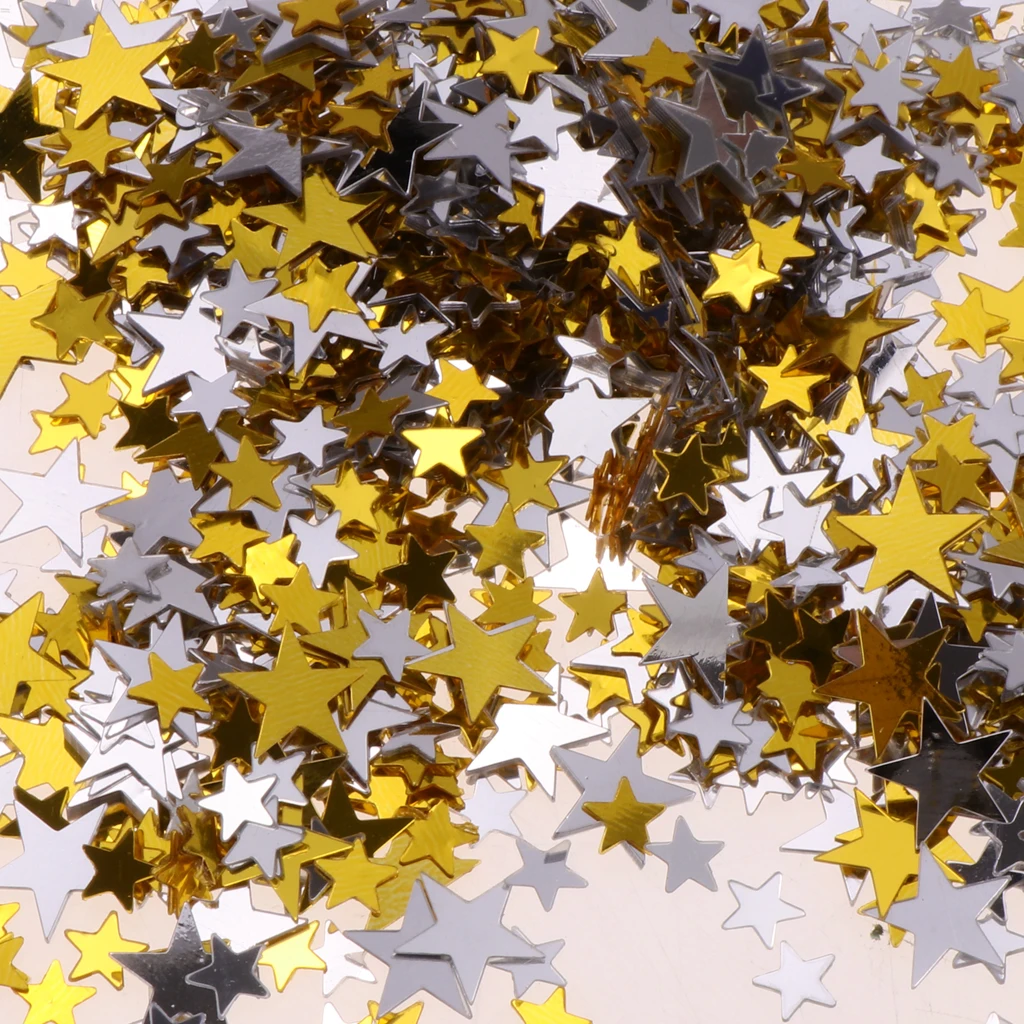 Hot sale 6/10mm Little stars Table Confetti Sprinkles Throwing Birthday Party Wedding Decor Sparkle Gold Silver Favors Assorted