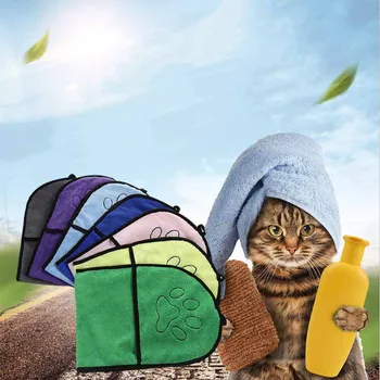 

Aapet 1pc Fiber Pet Bath Towel Super Absorbent Pet Drying Towel Dog Cat Puppy Blanket With Pocket Cat Kitten Cleaning Supplies