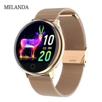 

MELANDA New Women Smartwatch Waterproof Wearable Device Heart Rate Monitor Sports Smart Watch For Android IOS Long Standby