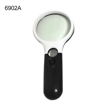 

1pc Handheld 3X 45X Magnifier Reading Magnifying Glass Lens Jewelry Loupe with 3 LED Light for Reading Inspection Hobbies Crafts