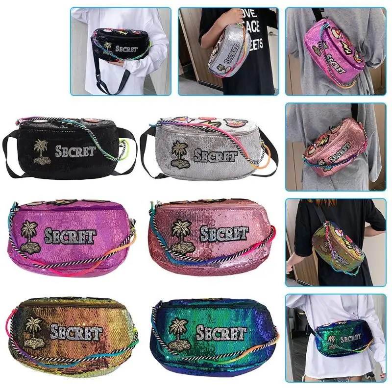 Женские поясные сумки с блестками; цвет розовый, серебристый; поясная сумка для женщин; поясная сумка; сумка-кошелек; голографическая сумка на пояс; сумка для телефона на груди с лазером