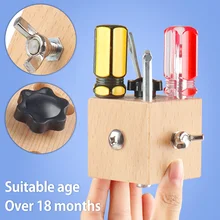 Juego educativo de madera Montessori para niños y niñas, tablero sensorial de madera con tornillos, juguete básico de habilidad para la vida, preescolar