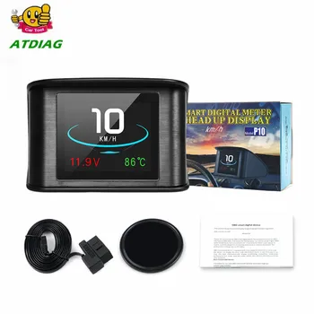 

P10 Automobile Trip On-board Computer Car Digital OBD2 Hud Mileage OBD Driving Computer Display Speedometer Temperature Gauge