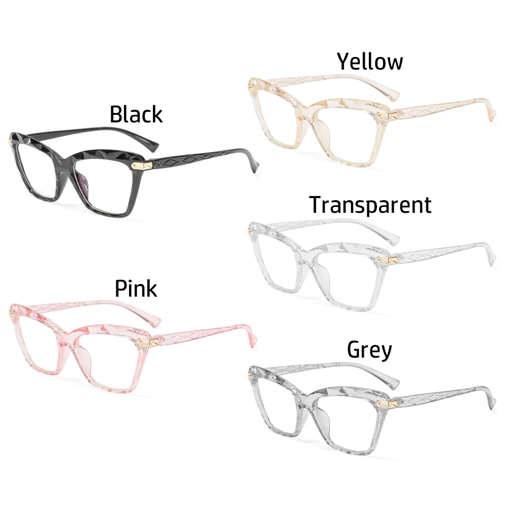 New Hot Oversized Frame Anti Blue Light Cat Eye Eyeglasses Square Women Reading Glasses Trending Design Optical Computer Glasses blue light glasses women