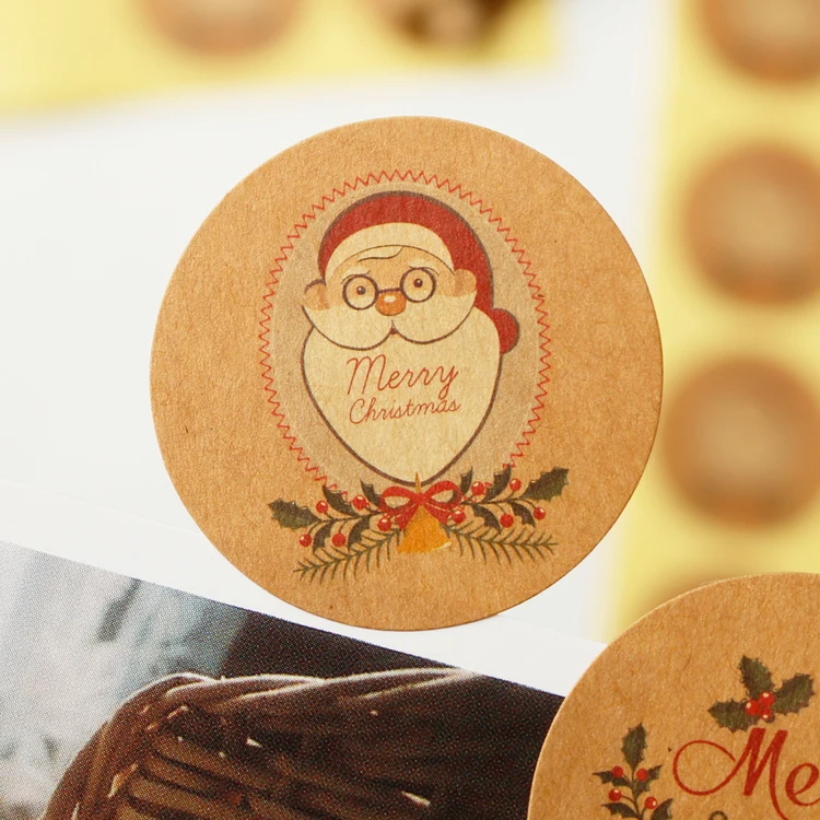 108 шт. Стикеры из крафтовой бумаги с изображением Санта-Клауса рождественские гирлянды Jingle Bell Seal sticker DIY бумажные этикетки Детские Канцелярские принадлежности sticker s