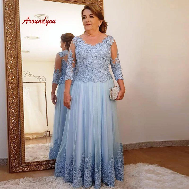 Lange Mouwen Lace Moeder van de Bruid Jurken Plus Size voor Bruiloften Godmother Bruidegom Diner Jurken Lange Mouwen Lace Moeder van de Bruid Jurken Plus Size voor Bruiloften Godmother Bruidegom Diner Jurken