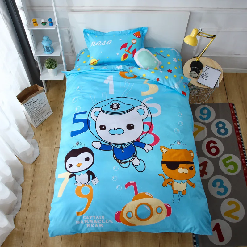 Pure Cotton Bedding Set Child Cartoon Quilt Cover Free Shipping 3pcs Set Bedding Article Student Dormitory Single Bed Girls - Цвет: Undersea column