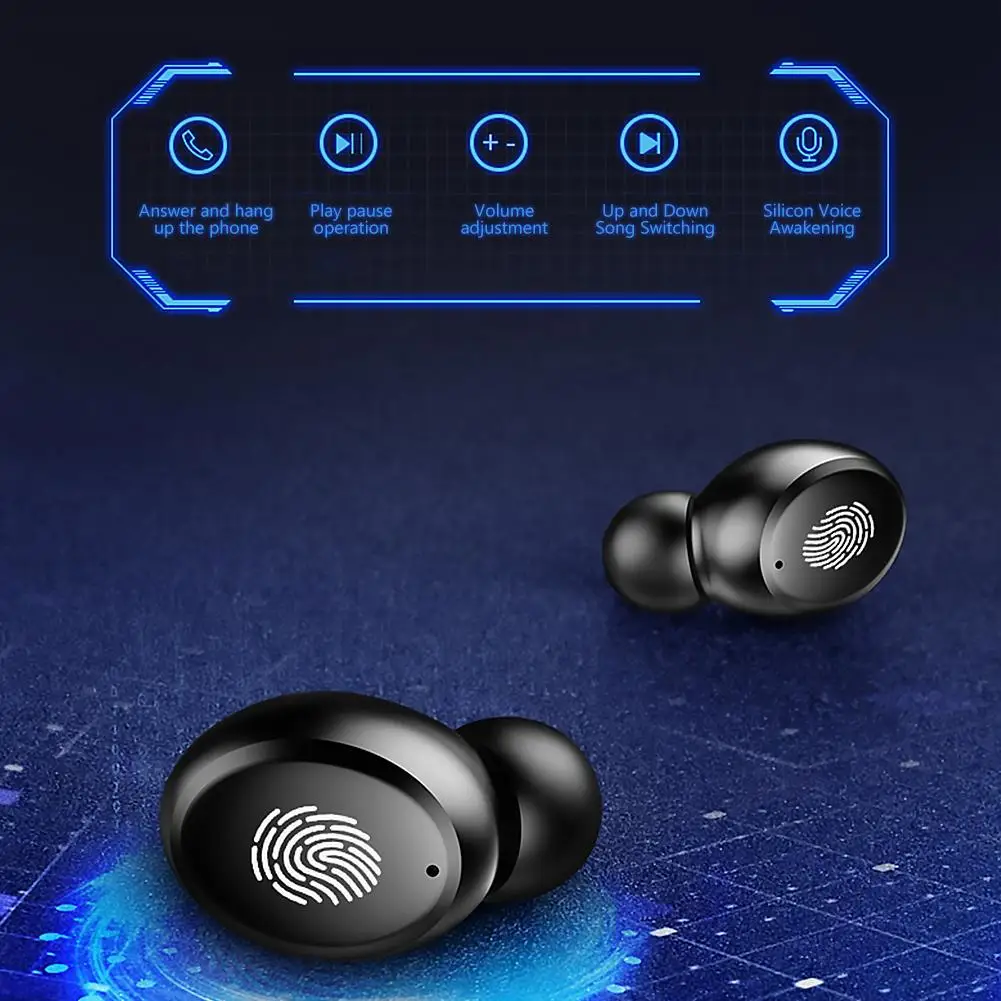 V11 TWS Bluetooth 5.0 Mini Music Headset Wireless IP67 Waterproof Sport Earphone with 4000mAh LED Display Charging Case Box