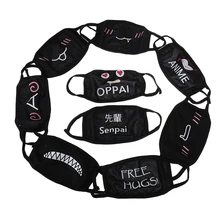 1 шт. мультяшный рисунок черный рот Половина лица анти-туман против пыли хлопковая маска