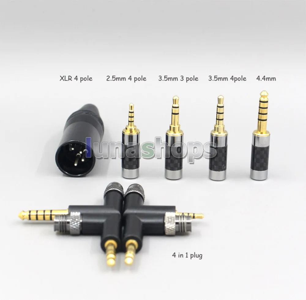 LN006499 3,5 мм 2,5 мм 4,4 мм 8 ядер 99.99% чистое серебро + позолоченный кабель для наушников с фокусным расстоянием