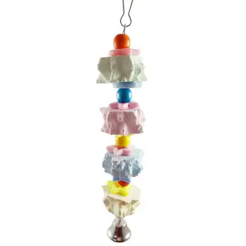 

1 Set Bird Parrot Swing Chew Toys Pet Cage Hanging Hammock Pentagram with Bells B0KC