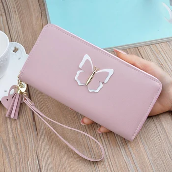 

Women's Wallet New Fashion PU Leather Butterfly Coin Bag Phone Purses Lady Cards Holder Wallet Multi-color Optional