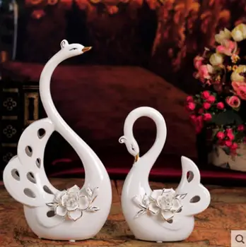 

Chinese ceramic handicraft swan placed pieces. AAAAAAAA Free shipping