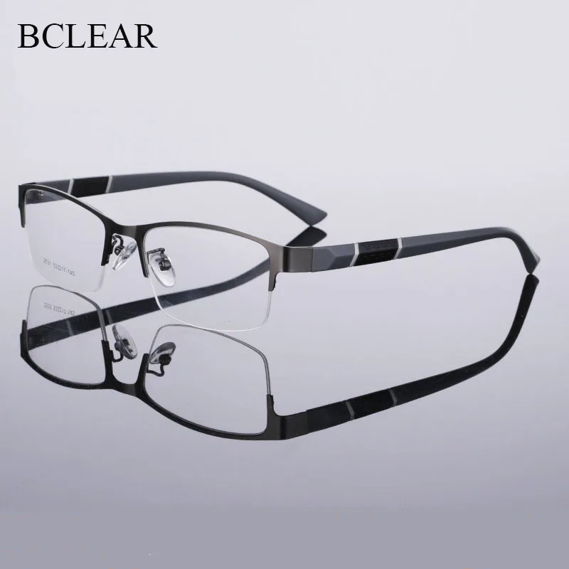 

BCLEAR Half Rim Alloy Front Rim Flexible Plastic TR-90 Temple Legs Optical Eyeglasses Frame for Men and Women Eyewear Spectacles