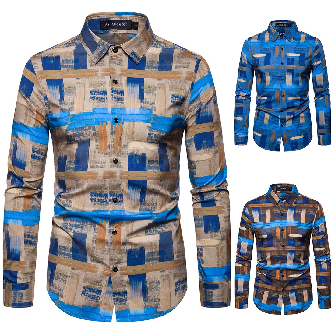 

Men Shirt New Spring 2020 Men Shirt Long Sleeve In European Sizes Digital Print Camouflage Men's Shirts