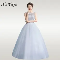 Это YiiYa свадебное платье es o-образным вырезом перо свадебное платье без рукавов Свадебные платья «горный хрусталь» Длинные Кружева Vestido de