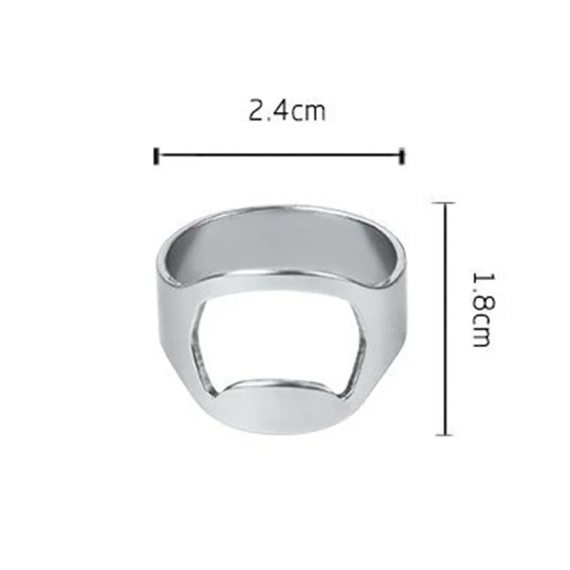 1Pcs Creative Practical Stainless Steel Silvery Beer Openers Finger Ring Fashion Novel Soda Drinks Open Lid Kitchen Tools