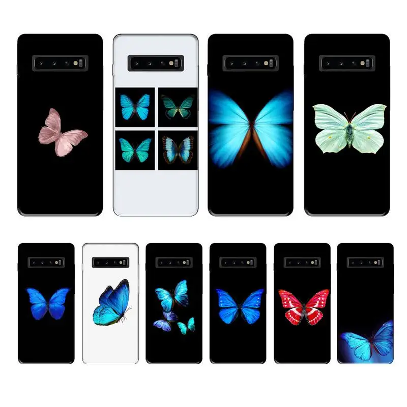 blue butterfly case coque fundas etui for samsung galaxy A10 A20 A30S A40 A50 A51 A70 A71 note 8 9 10 cases cover | Мобильные