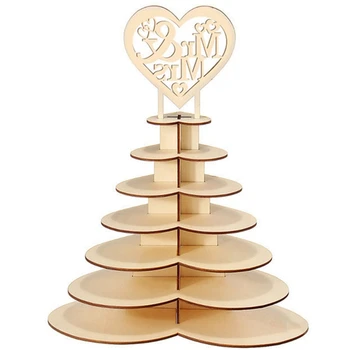 

Wedding Decoration DIY Wooden Heart Chocolate Stand Storage Rack Display Holder Candy Snacks Shelf Party For Party Cake Decor