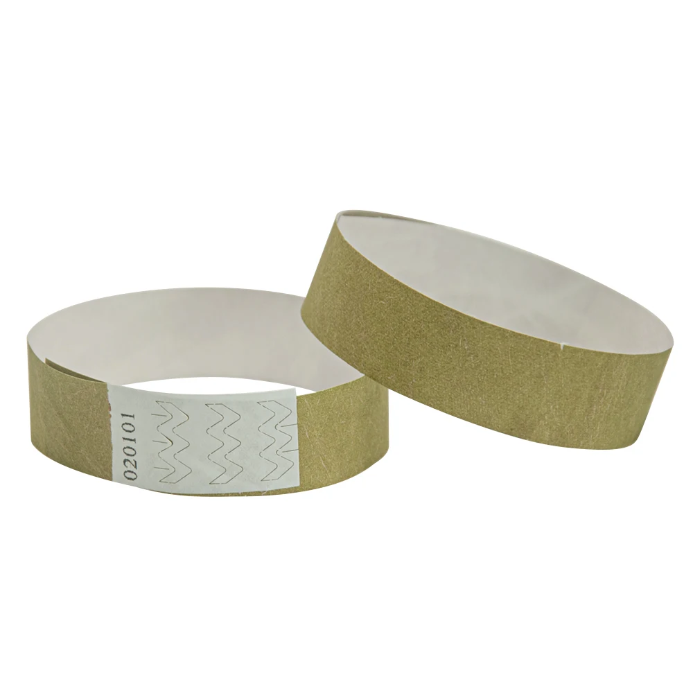 Solid Gold Green Color 3/4 inch Tyvek Wristbands, Suitable for Parties Events 500 piece