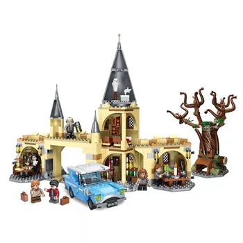 

Big Movie Legoinglys Harryly Potters Hogwarts Castle Car and Minifigureslyss and Hitting Willow Children Building Blocks Toy