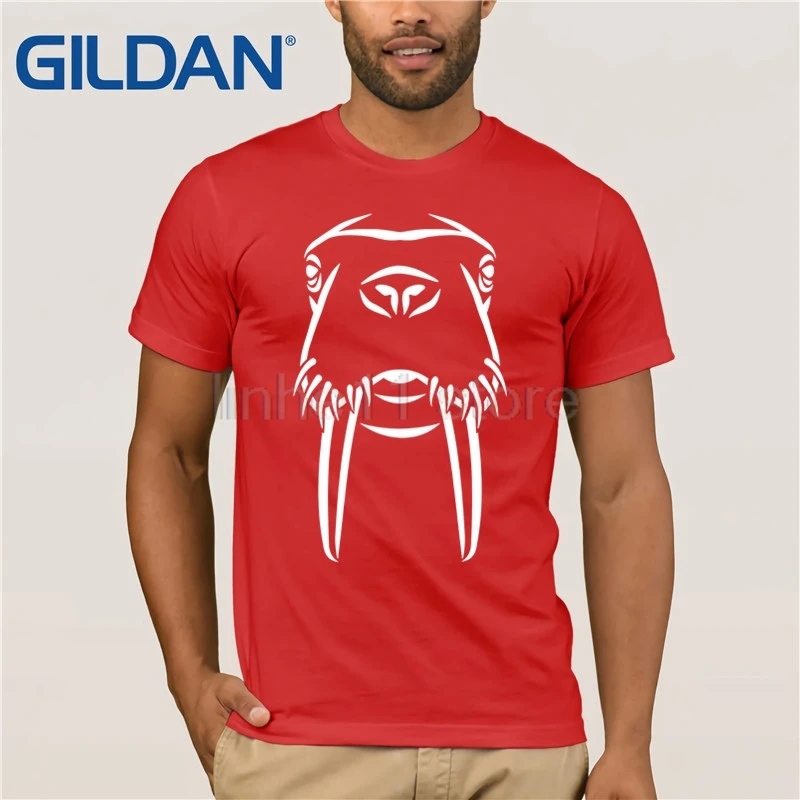 Мужская футболка Walrus head популярная с круглым вырезом 100% хлопок Забавные футболки