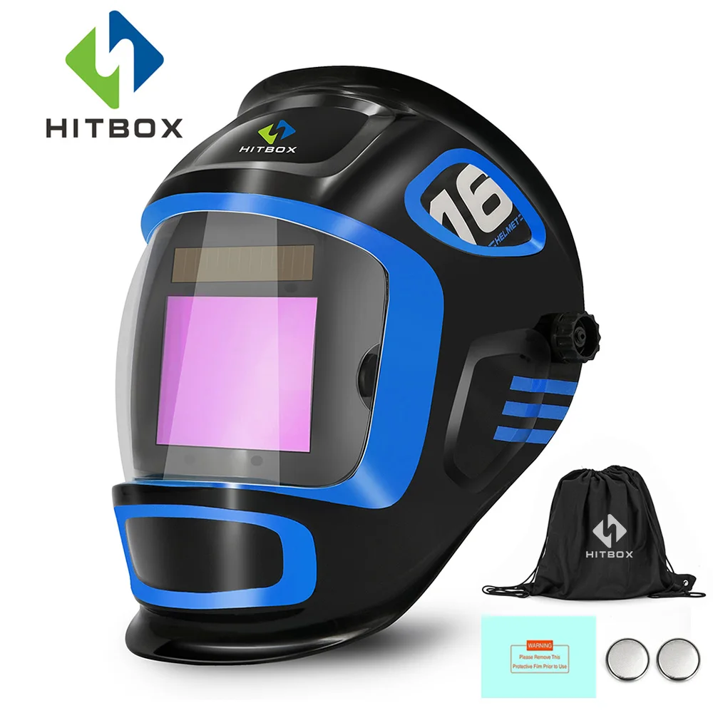 Mascara de soldadura HITBOX ajustable de oscurecimiento automático
