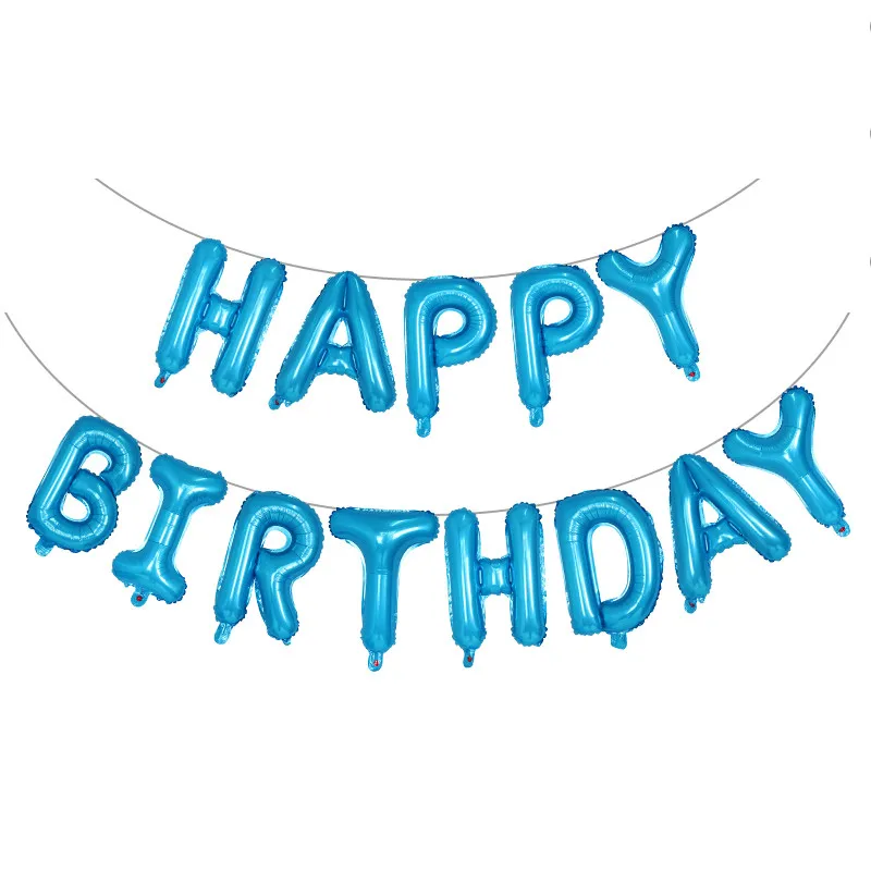 light blue FELIZ CUMPLEANOS русские письма с поздравлениями с днем рождения Alphabe розовое золото фольги воздущные шары Детские игрушки День рождения воздушные шары вечерние Baloon - Цвет: light blue