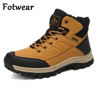 

Fotwear Men Snow Boots Big Size 47 46 Winter Warm Fur Ankle Boots For Men Outdoor High Top Mens Sneakers Waterproof Shoes Male