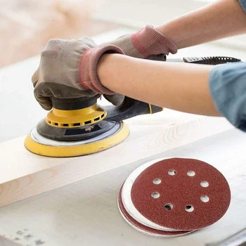

60Pcs Sand Papers 5 Inch Sanding Disc 40 60 80 100 180 240 Grit Assorted Sandpaper Hook Loop Practical