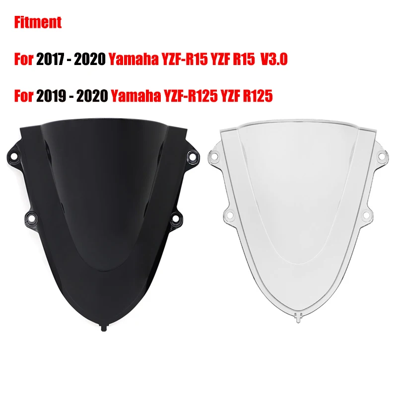 Double Bubble Windshield WindScreen For YAMAHA YZF R125 R15 V3.0 2017 2018 2019 2020 YZF-R125 YZF-R15 V3 Motorcycle Visor Viser |